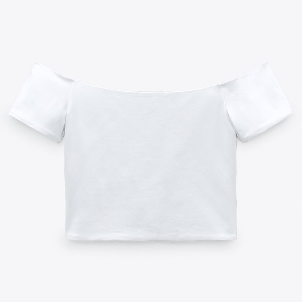 ZARA WHITE CROP TOP -  Size M